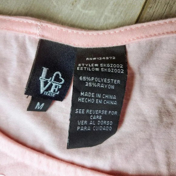 Love Tease Sequined Cotton Dolman Sleeve Blouse Pink Size Medium - Picture 4 of 11